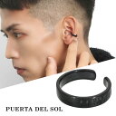 PUERTA DEL SOL メッセージ ブラック イヤーカフ 1P 片耳用 シルバーアクセサリー ノンホールピアス シルバー950 銀 英文 英字 文字 格言...