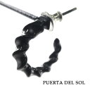 PUERTA DEL SOL 17mm インパラホーン ブラック フープピアス 1P 片耳用 ピアス シルバーアクセサリー シルバー950 チタンコーティング ...