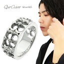 Que Crave トレーサリー フラワー 透かし 幅広 リング 指輪 5~29号 シルバー 925 建築 装飾 上品 きれいめ 存在感 シルバーリング メンズ レディース 男性 女性 彼氏 彼女 ユニセックス 誕生日 記念日 プレゼント 人気 おしゃれ
