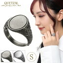Quetzal スクロール シグネットリング オーバル S 5号~15号 指輪 リング 印台リング ピンキーリング 小指 シルバー ブランド ケツァール ケツアール シルバー925 メンズ レディース 唐草 アラベスク アンティーク 鏡面 シルバーリング