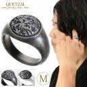 Quetzal スクロール シグネットリング ラウンド M 10号~30号 指輪 リング 印台リング メンズリング シルバー ブランド ケツァール ケツアール シルバー925 メンズ レディース 唐草 アラベスク アンティーク 鏡面 シルバーリング