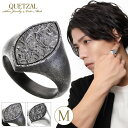 Quetzal スクロール シグネットリング マーキス M 15号~30号 指輪 リング 印台リング メンズリング シルバー ブランド ケツァール ケツアール シルバー925 メンズ レディース 唐草 アラベスク アンティーク 鏡面 シルバーリング