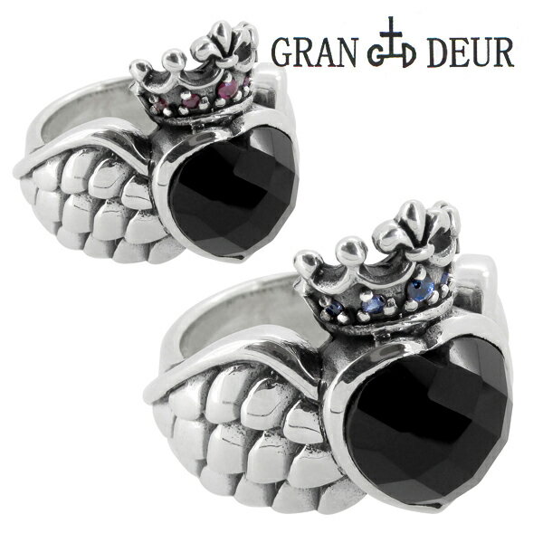 GRAN DEUR クラウンハート ルビーorサファイア シルバーリング 9〜17号 シルバーアクセサリー メンズ リング 男性用 レディース 指輪 オニキス ルビー サファイア シルバー925 翼 王冠 お揃い ペアリング ブランド プレゼント 人気 彼氏のサムネイル