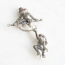 ROKUZAN ルビー シードパール 仲良しおさるのダブルタック ピンブローチ ブローチ シルバー925 ルビー マーカサイト パール 真珠 碌山ジュエリー ブランド レディース 女性 彼女 娘 妻 誕生日 記念日 プレゼント 人気 おしゃれ