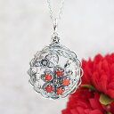 ROKUZAN フラワー チェリーブロッサム ルーペ ペンダント ペンダントトップ ネックレス トップ ヘッド Cherry blossom 桜 サクラ シルバー925 ホワイトトパーズ サンゴ マーカサイト 碌山ジュエリー ブランド レディース 女性 彼女 娘 妻 誕生日 記念日 プレゼント 人気