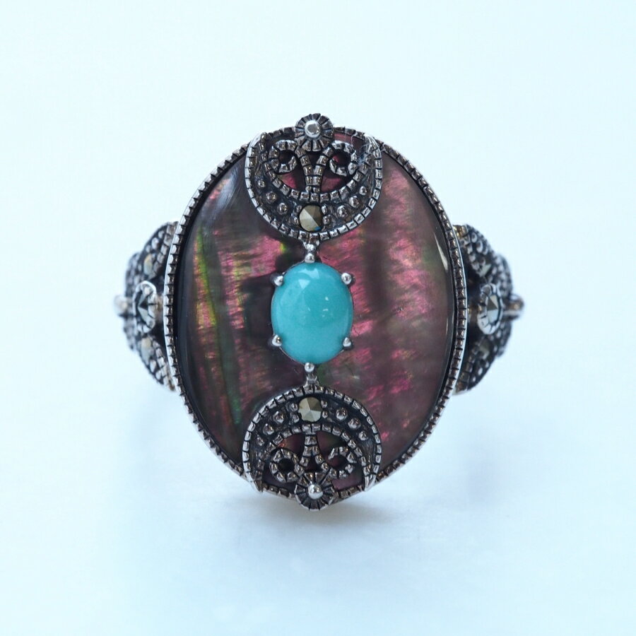 ROKUZAN黒蝶貝ターコイズリン...