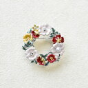 ROKUZAN ルドゥーテ 薔薇のリース ブローチ ペンダントトップ (チェーンなし) ネックレス ペンダント トップ ヘッド シルバー925 ホワイトトパーズ パール 真珠 エナメル 碌山ジュエリー ブランド レディース 女性 彼女 娘 妻 誕生日 記念日 プレゼント 人気 おしゃれ