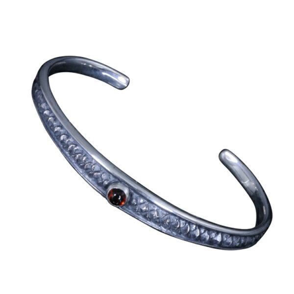 龍頭 龍鱗 バングル 石付き 天然石 メンズ シルバー シルバーバングル メンズバングル シルバー925 男性 彼氏 伝統技法 ギフト 人気 おしゃれ ブランド