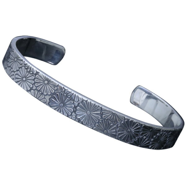 龍頭 乱菊平打ち バングル 8mm メンズ シルバー シルバーバングル メンズバングル シルバー950 男性 彼氏 伝統技法 ギフト 人気 おしゃれ ブランド