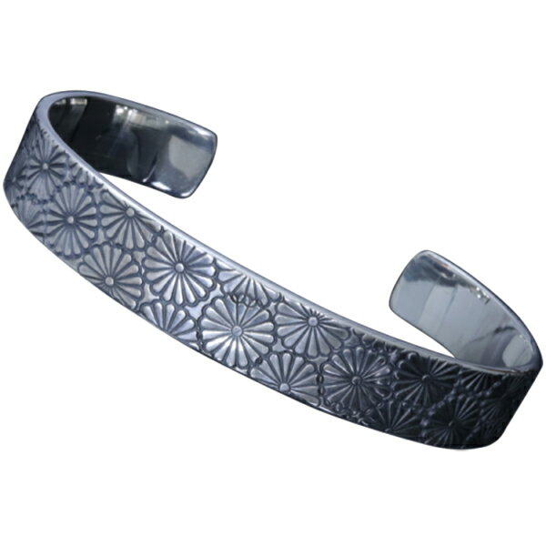 龍頭 乱菊平打ち バングル 10mm メンズ シルバー シルバーバングル メンズバングル シルバー950 男性 彼氏 伝統技法 ギフト 人気 おしゃれ ブランド