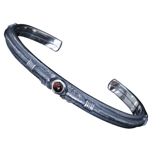 龍頭 生二本矢 バングル 石付 燻し仕上げ メンズ シルバー シルバーバングル メンズバングル シルバー925 男性 彼氏 伝統技法 ギフト 人気 おしゃれ ブランド