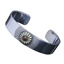 龍頭 菊紋 バングル ガーネット シルバー×真鍮 メンズ シルバー 真鍮 シルバーバングル メンズバングル シルバー950 男性 彼氏 伝統技法 ギフト 人気 おしゃれ ブランド