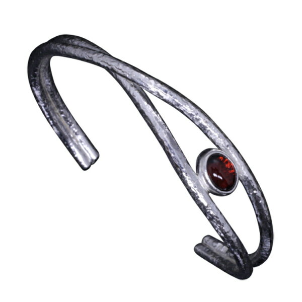 龍頭 岩石鎚目交差 バングル ガーネット メンズ シルバー シルバーバングル メンズバングル シルバー950 男性 彼氏 伝統技法 ギフト 人気 おしゃれ ブランド