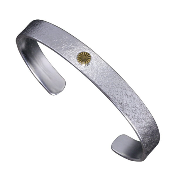 龍頭 岩石菊平打ち バングル 銀×真鍮 メンズ シルバー 真鍮 シルバーバングル メンズバングル シルバー950 男性 彼氏 伝統技法 ギフト 人気 おしゃれ ブランド