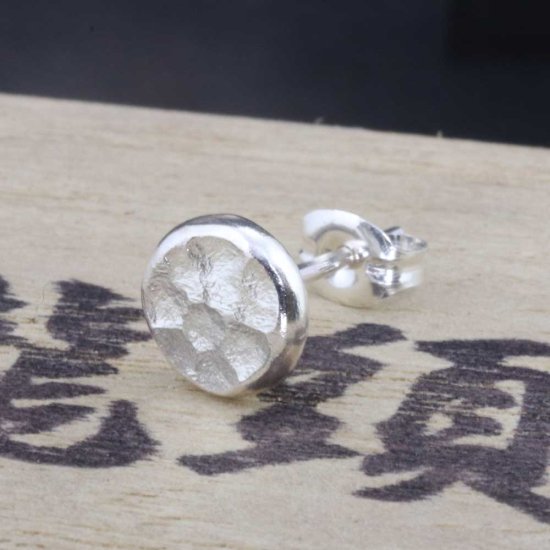 龍頭 岩石丸鎚目 ピアス 7mm幅 1P 片耳用 メンズ シルバー シルバーピアス スタッ...