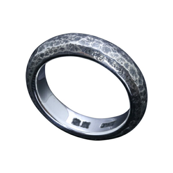 龍頭 甲丸岩石丸鎚目 リング 7〜27号 指輪 メンズ シルバー シルバーリング メンズリング シルバー950 ..