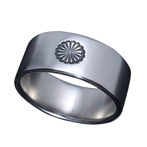 龍頭 菊 平打ち リング 10mm幅 10〜27号 指輪 花 メンズ シルバー シルバーリング メンズリング シルバ..