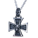 龍頭 小龍×霰鉄十字 ネックレス チェーン付き ペンダント メンズ シルバー シルバーネックレス メンズネックレス 竜 ドラゴン シルバー950 男性 彼氏 伝統技法 ギフト 人気 おしゃれ ブランド
