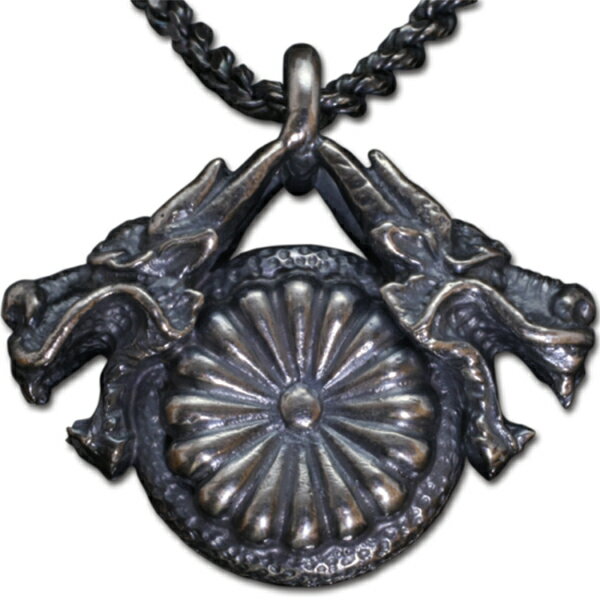 龍頭 双龍頭×菊 ネックレス チェーン付き ペンダント メンズ シルバー シルバーネックレス メンズネックレス 竜 ドラゴン 花 シルバー950 男性 彼氏 伝統技法 ギフト 人気 おしゃれ ブランド(4)