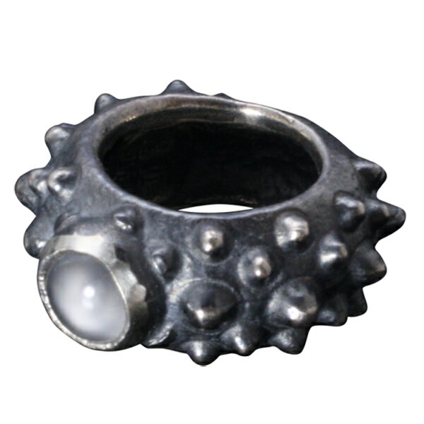 龍頭 ムーンストーン いぶし 霰 ビーズ シルバービーズ ペンダントトップ トップ ヘッド メンズ レディ..