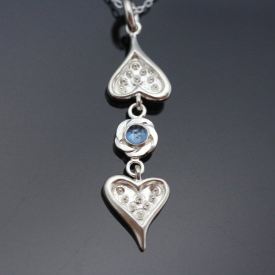 龍頭 ハート 2連花 ペンダントトップ チェーンなし トップ ヘッド レディース シルバー ネックレストップ ペンダントヘッド 花 天然石 シルバー950 女性 彼女 伝統技法 ギフト 人気 おしゃれ ブランド