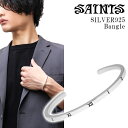 SAINTS セインツ 時空 バングル シルバー メンズバングル ブレスレット メンズ シルバー925 シルバーアクセ シルバーバングル ローマ数字 時計 細身 シンプル メンズブレスレット 男性 男性用 彼氏 記念日 誕生日 ギフト プレゼント 人気 ブランド ストリート