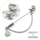 SNOOPY×SAINTS スヌーピーゴルフラペルピン スヌーピー 公式 PEANUTS キャラクターグッズ コラボ シルバー925 シルバーアクセサリー 銀 ...