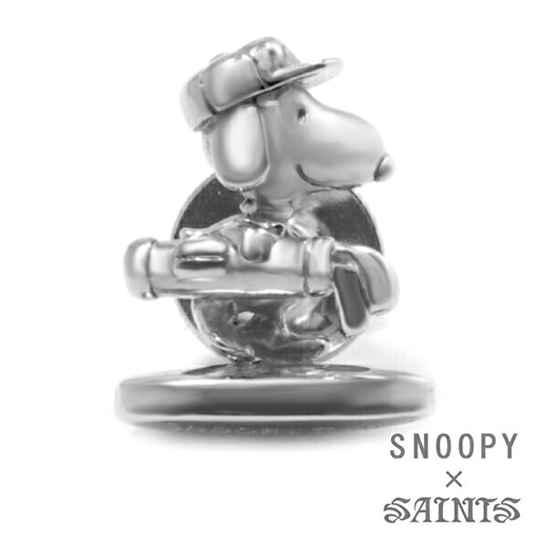SNOOPY×SAINTS スヌーピーゴルフピンバッチ スヌーピー 公式 PEANUTS キャラクターグッズ コラボ シルバー925 シルバーアクセサリー 銀 ...