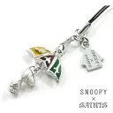 SNOOPY×SAINTS レインスヌーピー ストラップ スヌーピー 公式 PEANUTS キャラクターグッズ コラボ シルバー925 シルバーアクセサリー 銀...