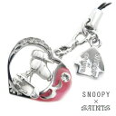 SNOOPY×SAINTS ハートスヌーピーゴルフストラップ スヌーピー 公式 PEANUTS キャラクターグッズ コラボ シルバー925 シルバーアクセサリー...