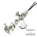 SNOOPY×SAINTS スヌーピーゴルフストラップ スヌーピー 公式 PEANUTS キャラクターグッズ コラボ シルバー925 シルバーアクセサリー 銀 ...