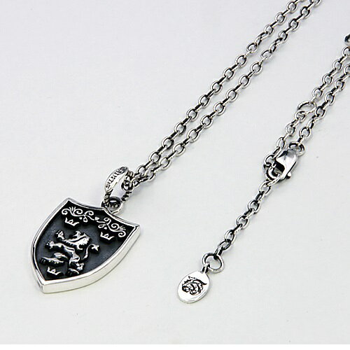 SAINTS セインツ クレスト シルバーペンダント チェーン付き 獅子 ネックレス ペンダント メンズ シルバー シルバー925 シルバーアクセ 透かし プレート メンズネックレス 男性 男性用 彼氏 記念日 誕生日 ギフト プレゼント 人気 ブランドのサムネイル
