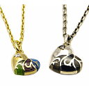 SAINTS セインツ ステンドグラスハートネックレス ペア(チェーン付き) 金メッキ シルバー925 シルバーアクセサリー 銀 SV925 スターリングシルバ...