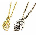 SAINTS セインツ ジルコニアフェザーネックレス ペア(チェーン付き) 金メッキ シルバー925 シルバーアクセサリー 銀 SV925 スターリングシルバー シルバーネックレス チェーン付き 首飾り ペア お揃い カップル 人気 ブランド アクセサリー ギフト プレゼント おしゃれ(4)