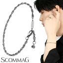 SCOMMAG ステンレス チェーン ブレスレット Lサイズ ブラックジルコニア メンズブレスレット ブレス サージカルステンレス 金属アレルギー アレルギーフ...