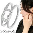 SCOMMAG インサイドアウトフレーム リング 指輪 7〜23号 ホースシュー 馬蹄 ステンレス ジルコニア ステンレスリング サージカルステンレス 金属アレ...