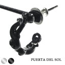 PUERTA DEL SOL 14mm 透かし アラベスク フープピアス 1P 片耳用 ピアス シルバーアクセサリー シルバー950 チタンコーティング チタン...