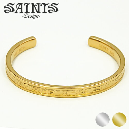 SAINTS セインツ ランダムハンマーマルチフェイスレディースバングル ゴールド シルバー バングル ブレスレット シルバー925 シンプル 槌目 凹凸 レデ...