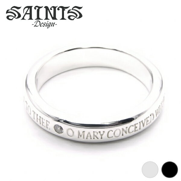 SAINTS セインツ ダイヤモンドマリアシルバーリング 9号〜21号 指輪 リング シルバー925 聖母マリア マリア ブラックダイヤモンド シンプル 英字 メッセージ メンズ レディース 男性 女性 アクセサリー 銀 SV925 シルバーリング 人気 ブランド ギフト プレゼント おしゃれ