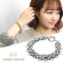 選べる2カラー サージカルステンレス チェーンブレスレット ブレスレット ステンレス シルバー ゴールド K18 18金 金属アレルギーフリー ニッケルフリー ...