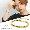 ステンレス チェーン ブレスレット サージカルステンレス 18金 K18 18K コーティング 金属アレルギーフリー ニッケルフリー シルバー ゴールド シンプ...