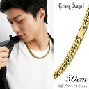 クレイジーエンジェル 喜平ネックレス 6面ダブル ゴールド 幅10mm 50cm サージカルステンレス ネックレスチェーン ブランド Crazy Angel ス...