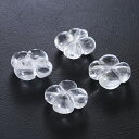 水晶 11mm 天然石 ビーズ 四葉 クローバー 4玉 セット 粒売り バラ売り パーツ パワーストーン 天然水晶 クォーツ クオーツ 透明 クリア ハンドメイ...