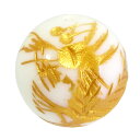 龍 金 手彫りホワイトオニキス 10mm 天然石 ビーズ 丸玉 2玉セット パワーストーン バラ売り 粒売り ホワイトオニキス ビ-ズ パーツ 幸運 天然石ビー...