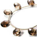 スモーキークォーツ 11×8.5mm 天然石 ビーズ リーフカット 1玉売り 粒売り パワーストーン バラ売り パーツ 煙水晶 天然石ビーズ 天然石パーツ プレ...