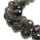 スモーキークォーツ 7×5mm 天然石 ビーズ ドロップカット 4玉セット 粒売り パワーストーン バラ売り ビ-ズ パーツ 煙水晶 天然石ビーズ 天然石パーツ...