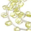 レモンクォーツ 7×5mm 天然石 ビーズ ペアシェイプ カット 2玉セット 粒売り パワーストーン バラ売り ビ-ズ パーツ 天然石ビーズ 天然石パーツ プレ...