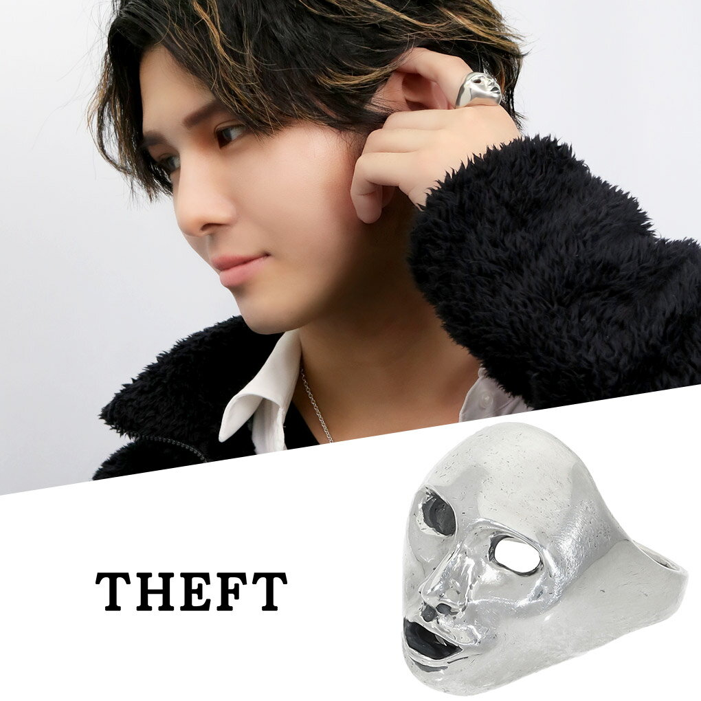 THEFT セフト フェイス マスク リング 指輪 9～21号 シルバー TIME タイム Mask Ring 顔 表情 人間 ビンテージ ヴィンテージ アンティーク調 シルバーリング メンズ レディース 男性 女性 彼氏 彼女 ユニセックス 誕生日 記念日 プレゼント 人気 おしゃれ