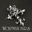ウルフマン セイクリッドウルフ ペンダントトップ チェーンなし シルバー ネックレストップ トップ ヘッド ウルフマンBRS 狼 オオカミ 大ぶり フレア クロ...