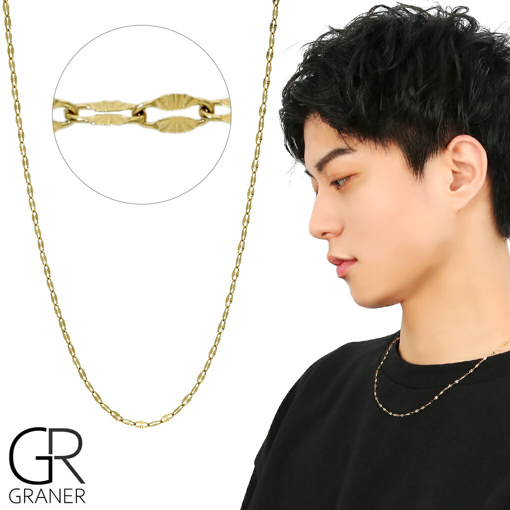 GRANER ステンレス ペタル ネックレス 細 ゴールド ステンレスチェーン チェーン 金色 金属アレルギー対応 アレルギーフリー 肌に優しい デリケート肌 ...